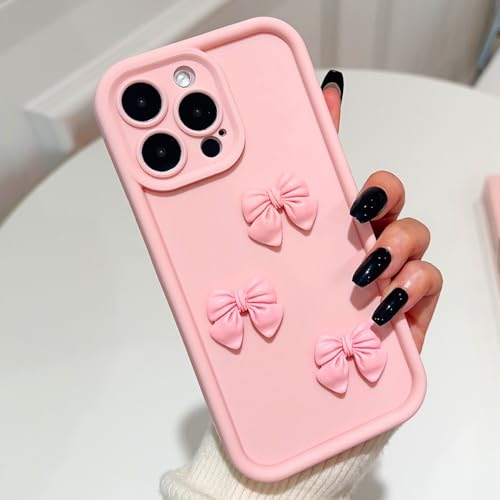 Kompatibel mit Samsung Galaxy A35-3D Pink Bow Soft TPU Phone Case Slim Protective von QIODAYI