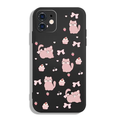 Kompatibel mit iPhone 12 Pro Silikon Stoßdämpfende Handy-Hülle mit Tier Katzen und Hundemustern von QIODAYI