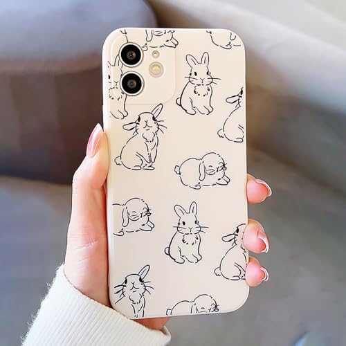 Kompatibel mit iPhone 14 Linie Kaninchen Spaß Weicher Handybezug von QIODAYI