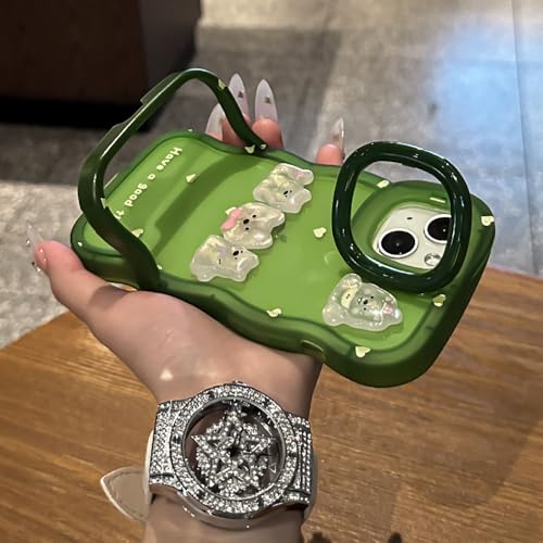 Kompatibel mit iPhone 15 Pro,Teddy - Bär Doppelschiene Durchsichtige Süße Silikon Handyhülle Kompatibel mit iPhone 15 Pro,Teddy - Bär Doppelschiene Durchsichtige Süße Silikon Handyhülle von QIODAYI