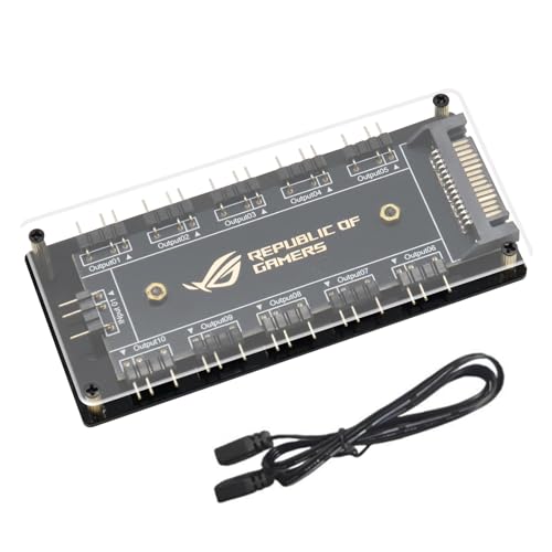 5V 3-poliger ARGB Hub,QIQIAZI PC-Lüfter-Hub,RGB Splitter RGB-Hub 10-Port-Hub mit 3-poligem Verlängerungskabel,ARGB Splitter für RGB-Lüfter-LED-Lichtstreifen 5V 3-poliger ARGB Hub,QIQIAZI PC-Lüfter-Hub,RGB Splitter RGB-Hub 10-Port-Hub mit 3-poligem Verlängerungskabel,ARGB Splitter für RGB-Lüfter-LED-Lichtstreifen von QIQIAZI