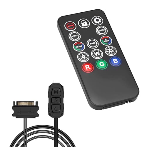 ARGB Controller Remote für ARGB Splitter,QIQIAZI SATA Power RGB Fans Controller,R-GB-Lüftern, PC Computer Fall, 5V 3-Pin 14 Key Remote Control Switch-RGB-Fan Hub ARGB Controller Remote für ARGB Splitter,QIQIAZI SATA Power RGB Fans Controller,R-GB-Lüftern, PC Computer Fall, 5V 3-Pin 14 Key Remote Control Switch-RGB-Fan Hub von QIQIAZI