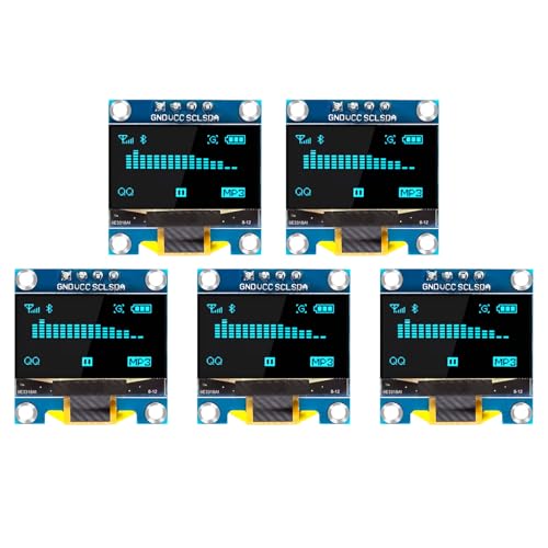 QIQIAZI 0,96 Zoll OLED Display I2C Modul,3PCS I2C Display Modul 128 x 64 Pixel I2C Bildschirm Anzeigemodul kompatibel mit Arduino und Raspberry Pi(Blau) von QIQIAZI