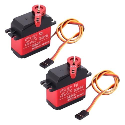 QIQIAZI Servomotor 25KG,2 Stücke Servo Digital Metal,Servo Motor Digitaler Servomotor RC Servo 180° für RC Flugzeug Hubschrauber/RC Auto Boot für Arduino QIQIAZI Servomotor 25KG,2 Stücke Servo Digital Metal,Servo Motor Digitaler Servomotor RC Servo 180° für RC Flugzeug Hubschrauber/RC Auto Boot für Arduino von QIQIAZI