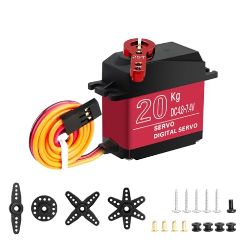 Servo Motor, 20KG Digital Metal Servomotor Digitaler Servomotor Volles Kupfer Metall Getriebe Servo,RC Servo für RC Flugzeug Hubschrauber,Roboter,RC Auto Boot für Arduino Servo Motor, 20KG Digital Metal Servomotor Digitaler Servomotor Volles Kupfer Metall Getriebe Servo,RC Servo für RC Flugzeug Hubschrauber,Roboter,RC Auto Boot für Arduino von QIQIAZI