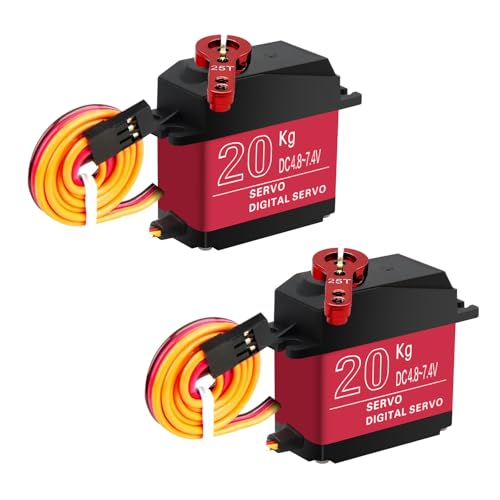 QIQIAZI Servo Motor, 2 Stücke 20KG Digital Metal Servomotor Digitaler Servomotor Volles Kupfer Metall Getriebe Servo,RC Servo für RC Flugzeug Hubschrauber,Roboter,RC Auto Boot für Arduino QIQIAZI Servo Motor, 2 Stücke 20KG Digital Metal Servomotor Digitaler Servomotor Volles Kupfer Metall Getriebe Servo,RC Servo für RC Flugzeug Hubschrauber,Roboter,RC Auto Boot für Arduino von QIQIAZI