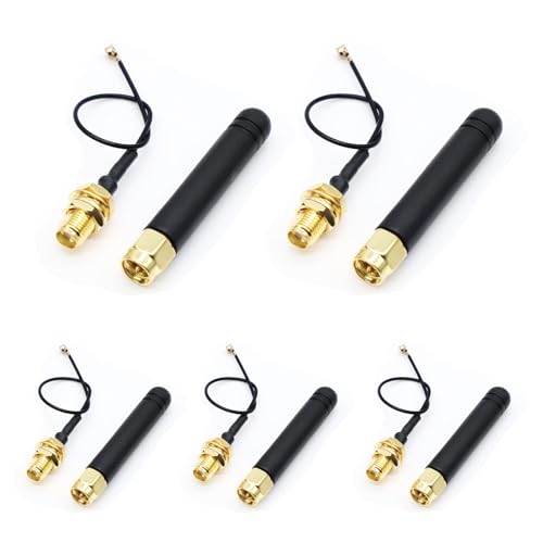 QIQIAZI U.FL IPEX zu SMA LoRa Funkantenne Antennenstecker 868-915 MHz 3dBi 50Ω für Board WiFi Lora32 (5 Stück) von QIQIAZI