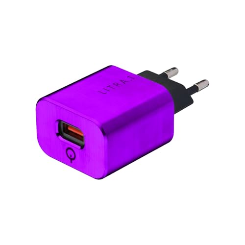USB Ladegerät, USB Netzteil, kompatibel mit iPhone 14 13 12 11 Pro Max SE XS XR, Galaxy, Schnellladegerät Handy Stecker Charger Ladestecker - LITRA.1 Qubicon lila von QIVADO