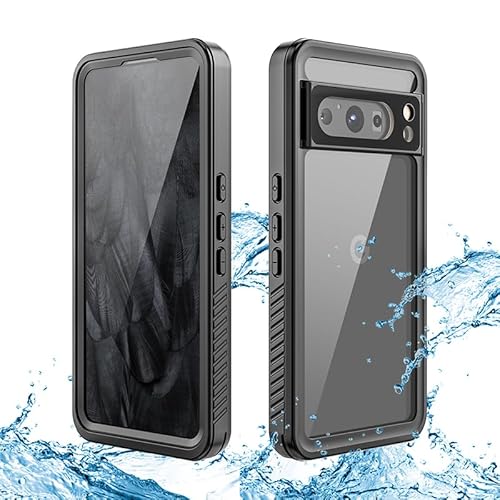 QIWEIQING Hülle für Google Pixel 7 Pro Schutzhülle Ganzkörper Unterwasser Wasserdicht IP68 Rugged Schale Wasserschutzhülle mit Eingebautem Displayschutz für Google Pixel 7 Pro.Schwarz FSK von QIWEIQING