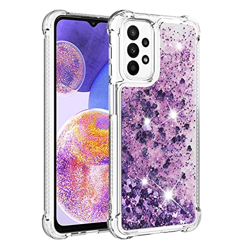 QIWEIQING Kompatibel mit Samsung Galaxy S23 Ultra Glitzer Handyhülle, Glitter Hülle Leicht Flüssig Treibsand TPU Bumper Schutzhülle Mädchen Frauen Hülle für Galaxy S23 Ultra.Purple YBL von QIWEIQING