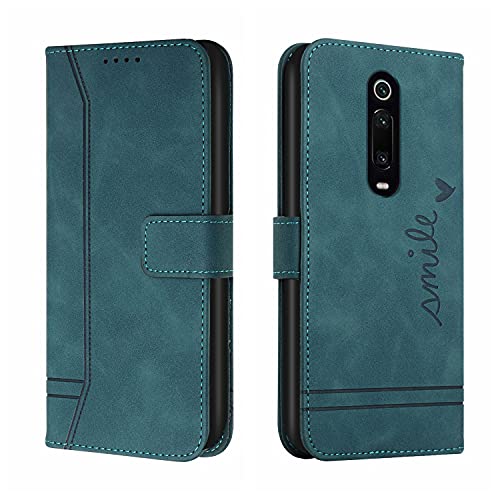 QIWEIQING Kompatibel mit Xiaomi Mi 9T Hülle Leder, Klapphülle HandyHüllen Handytasche Case für Xiaomi Mi 9T Pro, Flip Schutzhülle Flip Case für Xiaomi Mi 9T / Mi 9T Pro Green HX von QIWEIQING