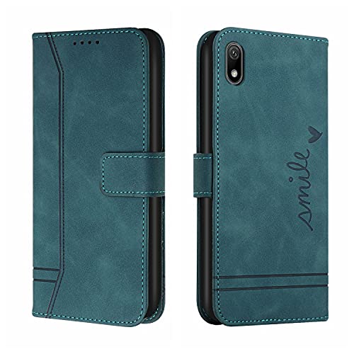 QIWEIQING Kompatibel mit Xiaomi Redmi 7A Hülle Leder, Klapphülle HandyHüllen Handytasche Case für Xiaomi Redmi 7A, Flip Schutzhülle Flip Case für Xiaomi Redmi 7A Green HX von QIWEIQING