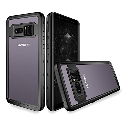 QIWEIQING wasserdichte Hülle für Samsung Galaxy Note 8 Schutzhülle Ganzkörper Wasserdicht IP68 Rugged Schale Wasserschutzhülle mit Eingebautem Displayschutz für Galaxy Note 8.Schwarz FSK von QIWEIQING