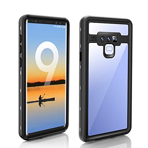 QIWEIQING wasserdichte Hülle für Samsung Galaxy Note 9 Schutzhülle Ganzkörper Unterwasser IP68 Rugged Schale Wasserschutzhülle mit Eingebautem Displayschutz für Galaxy Note 9.Schwarz FSK von QIWEIQING