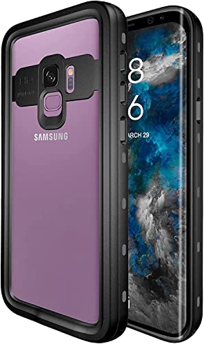 QIWEIQING wasserdichte Hülle für Samsung Galaxy S9 Schutzhülle Ganzkörper Unterwasser Wasserdicht IP68 Rugged Schale Wasserschutzhülle mit Eingebautem Displayschutz für Galaxy S9.Schwarz FSK von QIWEIQING