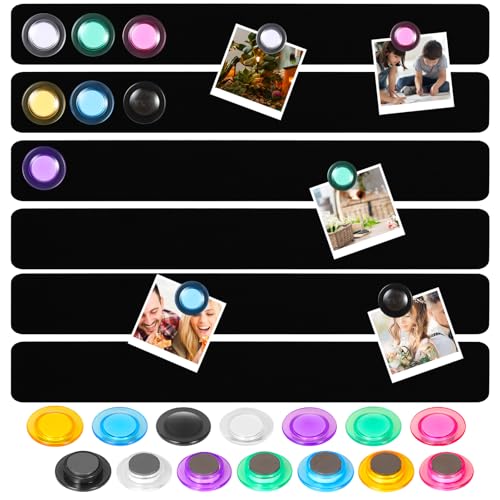 Magnettafel Magnetleisten Selbstklebende Memorandum Magnetpinnwand 6 Stück Fotowand Magnetstifte mit 20 Stück Bunt Magnet für Klassenzimmer Küche Büro und Wohnung von QIYILE