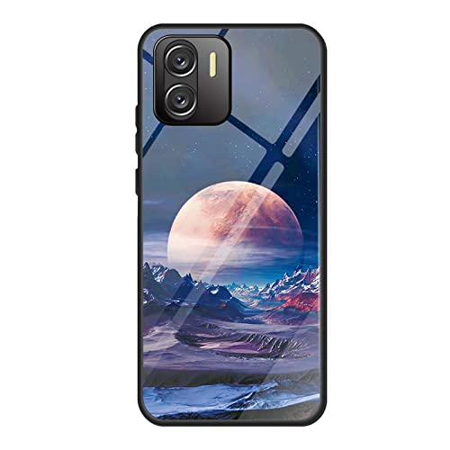 QIYIN Farbverlauf Glas Hülle für Xiaomi Redmi A1/Xiaomi Redmi A2, TPU/PC Silikon Schutzhülle Bunt Panzerglas Handyhülle, Stoßfeste TPU Bumper Case (Nachthimmel) von QIYIN