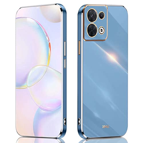 QIYIN Handyhülle für Oppo Reno 8 Pro 5G/Reno8 Pro 5G, Ultradünne Stoßfeste Schutzhülle für Damen, Bunt Silikon Case, Schützen Sie die Kamera Stoßstange Hülle (Blau) von QIYIN