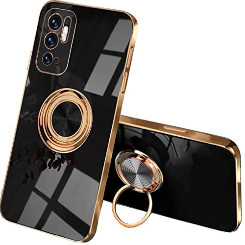QIYIN Handyhülle für Xiaomi Redmi Note 10 5G/Poco M3 Pro 5G, Ultradünne Stoßfeste Schutzhülle für Damen, Bunt Silikon Case, Schützen Sie die Kamera Stoßstange Hülle mit Ringständer (Schwarz) QIYIN Handyhülle für Xiaomi Redmi Note 10 5G/Poco M3 Pro 5G, Ultradünne Stoßfeste Schutzhülle für Damen, Bunt Silikon Case, Schützen Sie die Kamera Stoßstange Hülle mit Ringständer (Schwarz) von QIYIN