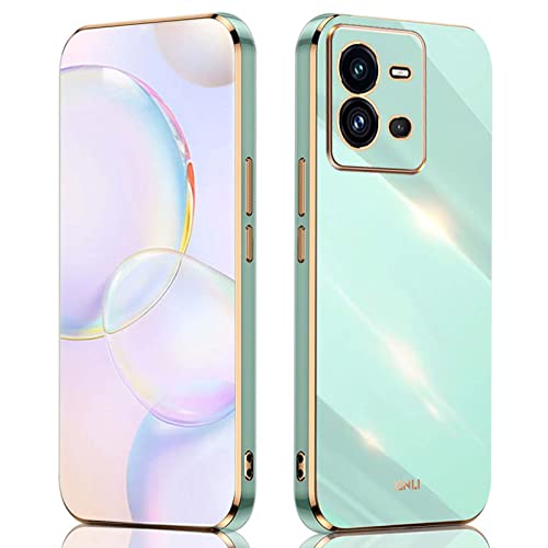 QIYIN Handyhülle für vivo X80 Lite/vivo V25 5G, Ultradünne Stoßfeste Schutzhülle für Damen, Bunt Silikon Case, Schützen Sie die Kamera Stoßstange Hülle (Grün) von QIYIN