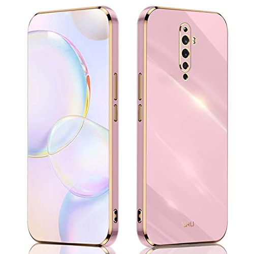 QIYIN Hülle für Oppo Reno2 Z/Reno 2Z, Schlanke Farbe Silikonhülle für Damen, Goldrahmen Bumper Shell Stoßfeste Handyhülle, Weiche Case Zum Schutz der Kamera (Violett) von QIYIN