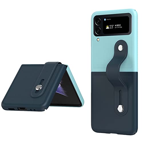 QIYIN Hülle für Samsung Galaxy Z Flip 4 (Z Flip4) Handyhülle, Bunt Matte Bumper Schutzhülle, Samsung Galaxy Z Flip 4 (Z Flip4) Cover Ultra Dünn PC Stoßfest Case mit Fingerring (Ice Blue) von QIYIN