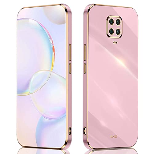 QIYIN Hülle für Xiaomi Redmi Note 9S/Redmi Note 9 Pro, Schlanke Farbe Silikonhülle für Damen, Goldrahmen Bumper Shell Stoßfeste Handyhülle, Weiche Case Zum Schutz der Kamera (Violett) von QIYIN