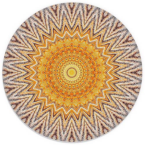 Boho Sun Mandala Sun Burst Gradient Kleines Mauspad 20 x 20 cm, waschbares rundes Stoff-Mauspad für Büro, Laptop, Computer, rutschfeste Gummiunterseite, Mauspads für kabellose Maus, Boho-Liebhaber, von QIYUHOY