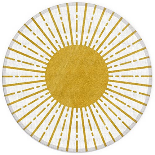 QIYUHOY Rundes Boho-Mauspad, Sonne, Sonnenuntergang, Sonnenschein, kleines Mauspad, rutschfeste Gummiunterseite, Mauspads für kabellose Maus, 20 x 20 cm, Gelb QIYUHOY Rundes Boho-Mauspad, Sonne, Sonnenuntergang, Sonnenschein, kleines Mauspad, rutschfeste Gummiunterseite, Mauspads für kabellose Maus, 20 x 20 cm, Gelb von QIYUHOY
