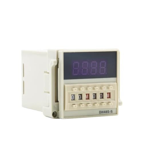 Relais DH48S-S Zirkulationsverzögerung 0,1 S-99 H Stunden Digital Timer 36/380/24-240 V Zeitrelais mit Basis(24 240VAC DC) von QJFORU
