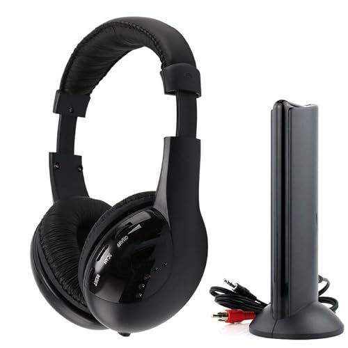 QJIRZB Kopfhörer für TV Hi-Res 5 in 1 Wireless Headset Wireless Kopfhörer Hi-Fi Wireless RF Bluetooth Kopfhörer mit Mikrofon für TV Videospiel DVD PC von QJIRZB