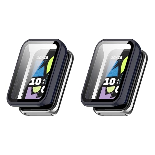 QJONSIU Hard PC Hülle Kompatibel mit Honor Band 10 mit Glasschutzfolie, 2 Stück Rundum Anti-Kratz Schutzhülle Cover-Blau QJONSIU Hard PC Hülle Kompatibel mit Honor Band 10 mit Glasschutzfolie, 2 Stück Rundum Anti-Kratz Schutzhülle Cover-Blau von QJONSIU
