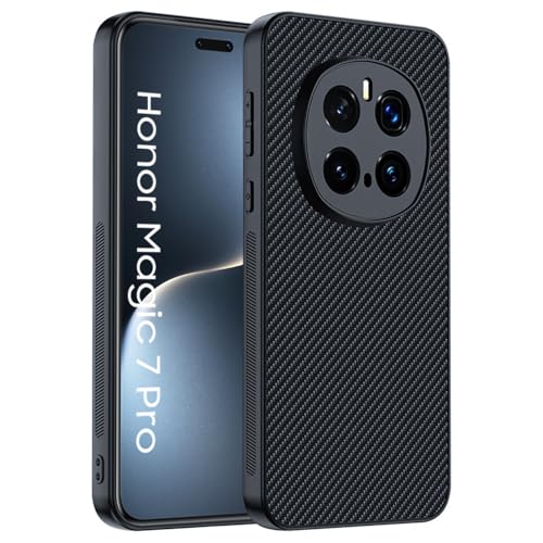 QJONSIU Hülle Kompatibel mit Honor Magic 7 Pro, [Anti-Kratzer] Ultradünnes PC Schutzhülle Case Karbonfaser Textur-Schwarz von QJONSIU