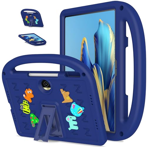 QJONSIU Hülle Kompatibel mit Honor Pad 9, PC Anti-Kratz Schutzhülle, Stoßfeste Kinderhülle mit Griff und Kickstand-Blau von QJONSIU