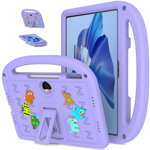 QJONSIU Hülle Kompatibel mit Honor Pad 9, PC Anti-Kratz Schutzhülle, Stoßfeste Kinderhülle mit Griff und Kickstand-Lila von QJONSIU