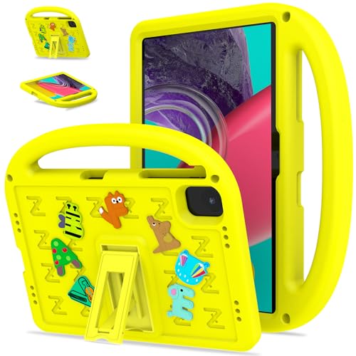 QJONSIU Hülle Kompatibel mit Honor Pad X8a, PC Anti-Kratz Schutzhülle, Stoßfeste Kinderhülle mit Griff und Kickstand-Gelb von QJONSIU
