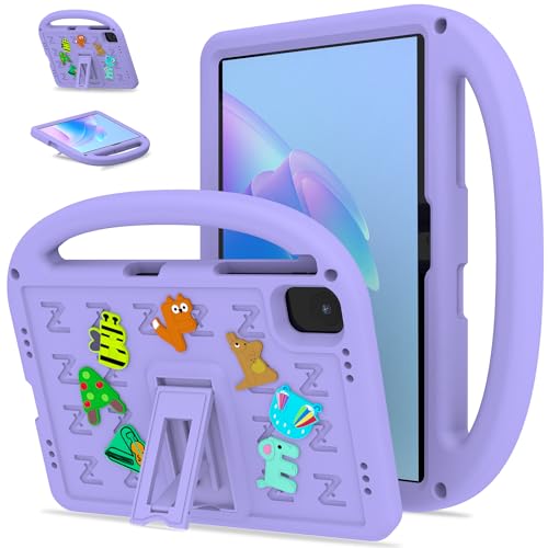 QJONSIU Hülle Kompatibel mit Honor Pad X8a, PC Anti-Kratz Schutzhülle, Stoßfeste Kinderhülle mit Griff und Kickstand-Lila von QJONSIU