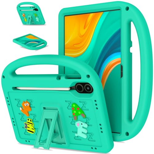 QJONSIU Hülle Kompatibel mit Honor Pad X9 11.5, PC Anti-Kratz Schutzhülle, Stoßfeste Kinderhülle mit Griff und Kickstand-Grün von QJONSIU