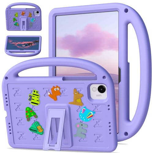 QJONSIU Hülle Kompatibel mit Honor Pad X9a, PC Anti-Kratz Schutzhülle, Stoßfeste Kinderhülle mit Griff und Kickstand-Lila von QJONSIU