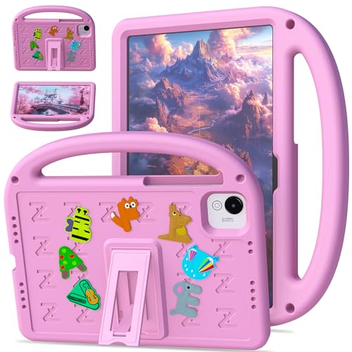QJONSIU Hülle Kompatibel mit Honor Pad X9a, PC Anti-Kratz Schutzhülle, Stoßfeste Kinderhülle mit Griff und Kickstand-Rosa von QJONSIU