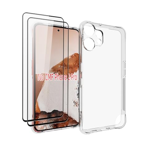 QJONSIU Hülle Kompatibel mit Nothing CMF Phone 2 Pro, Airbag-Schutz, Ultra-dünne Weiche TPU Klar Hülle, mit 2-Pack Gehärtetem Glas Schutzfolie QJONSIU Hülle Kompatibel mit Nothing CMF Phone 2 Pro, Airbag-Schutz, Ultra-dünne Weiche TPU Klar Hülle, mit 2-Pack Gehärtetem Glas Schutzfolie von QJONSIU