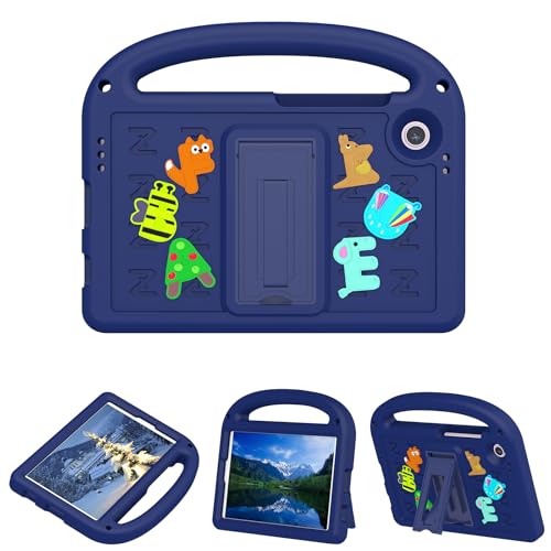 QJONSIU Hülle Kompatibel mit Samsung Galaxy Tab A9, PC Anti-Kratz Schutzhülle, Stoßfeste Kinderhülle mit Griff und Kickstand-Blau von QJONSIU