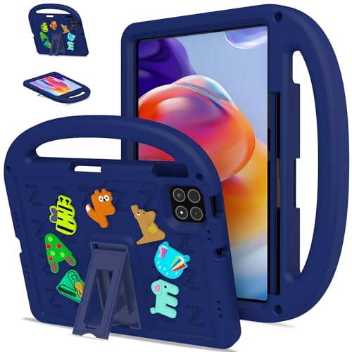 QJONSIU Hülle Kompatibel mit Xiaomi Pad 7/Pad 7 Pro, PC Anti-Kratz Schutzhülle, Stoßfeste Kinderhülle mit Griff und Kickstand-Blau von QJONSIU