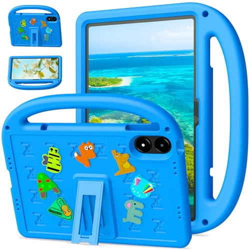QJONSIU Hülle Kompatibel mit Xiaomi Poco Pad, PC Anti-Kratz Schutzhülle, Stoßfeste Kinderhülle mit Griff und Kickstand-Himmelblau von QJONSIU