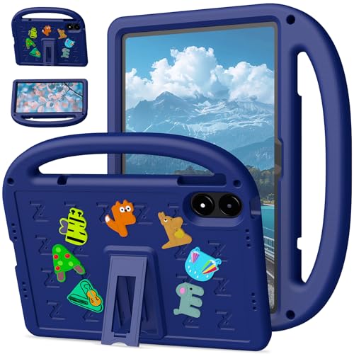 QJONSIU Hülle Kompatibel mit Xiaomi Redmi Pad Pro 12.1, PC Anti-Kratz Schutzhülle, Stoßfeste Kinderhülle mit Griff und Kickstand-Blau von QJONSIU