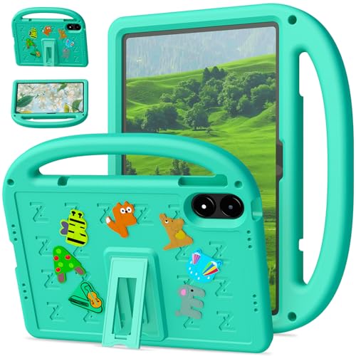 QJONSIU Hülle Kompatibel mit Xiaomi Redmi Pad Pro 12.1, PC Anti-Kratz Schutzhülle, Stoßfeste Kinderhülle mit Griff und Kickstand-Grün von QJONSIU
