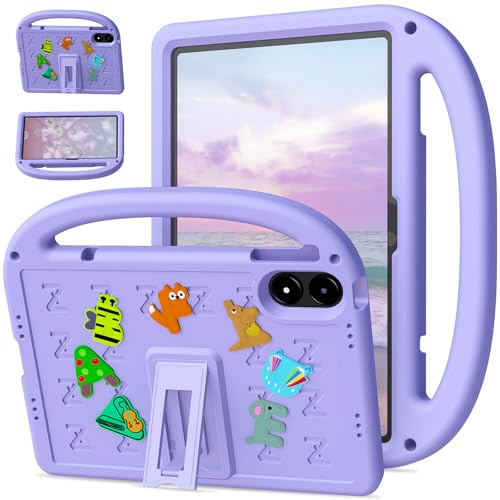 QJONSIU Hülle Kompatibel mit Xiaomi Redmi Pad Pro 12.1, PC Anti-Kratz Schutzhülle, Stoßfeste Kinderhülle mit Griff und Kickstand-Lila von QJONSIU