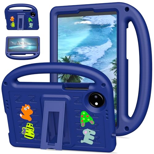 QJONSIU Hülle Kompatibel mit Xiaomi Redmi Pad SE 8.7 4G, PC Anti-Kratz Schutzhülle, Stoßfeste Kinderhülle mit Griff und Kickstand-Blau von QJONSIU