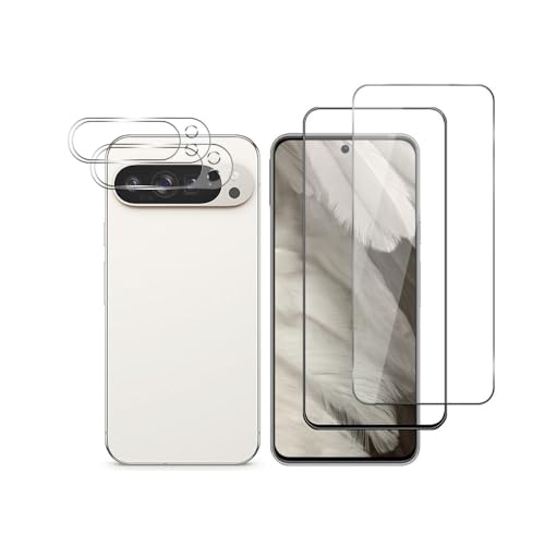 QJONSIU Kompatibel mit Google Pixel 10 Pro Schutzfolie, 2 Pack Displayschutzfolie, 2 Pack HD Klar Gehärtetes Glas Objektiv-Folie, Anti Kratzer von QJONSIU