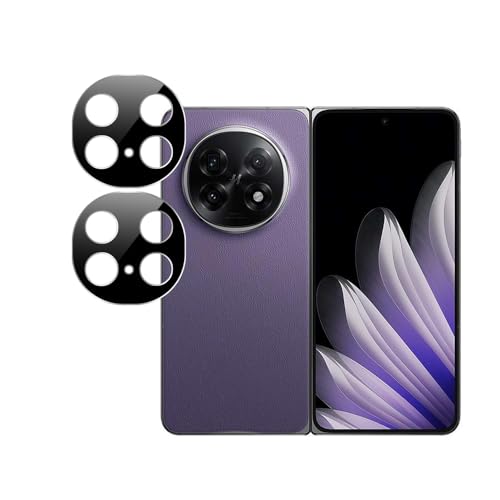 QJONSIU Kompatibel mit Oppo Find N5 Schutzfolie, [2 Pack] Gehärtetes Glas Objektiv-Folie, [Anti-Kratzer] [Keine Blase]-Schwarz von QJONSIU